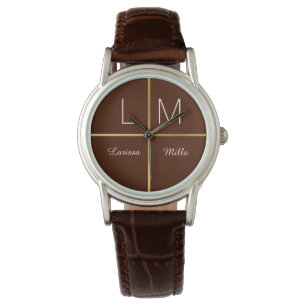 Reloj De Pulsera elegante marrón personalizado