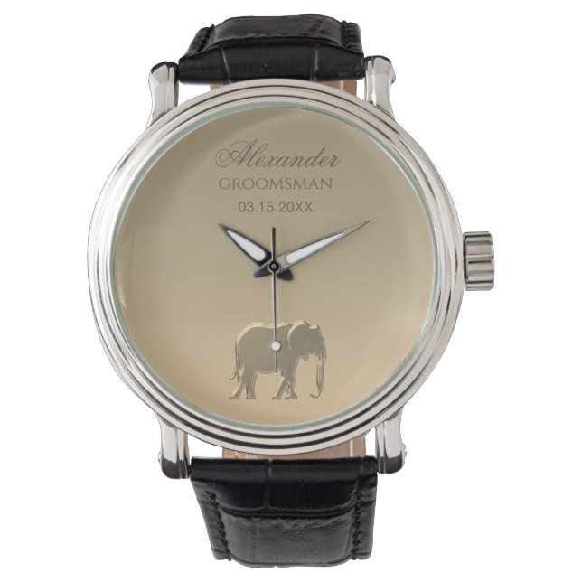 Reloj De Pulsera Elegante Monograma de Oro (Anverso)