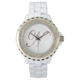Reloj De Pulsera Elegante Monograma N Rosa Oro