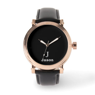 Reloj De Pulsera Elegante Monograma Nombre inicial Personalizado Ne
