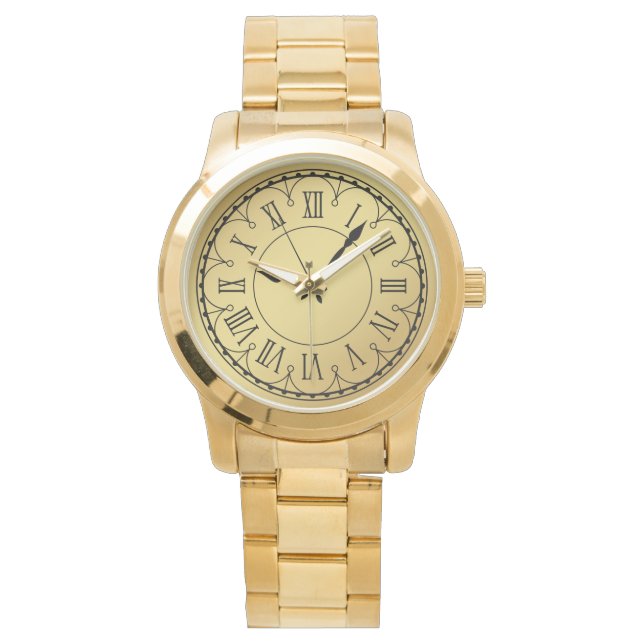 Reloj De Pulsera Elegante Monograma Unisex Número Romano (Anverso)