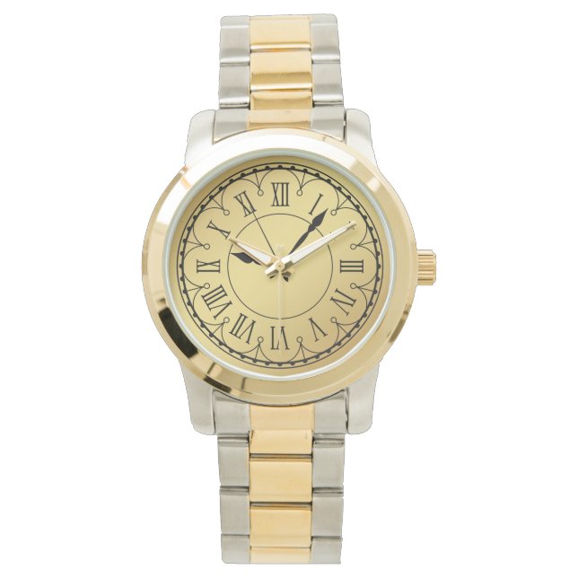 Reloj De Pulsera Elegante Monograma Unisex Tono de Tono (Anverso)