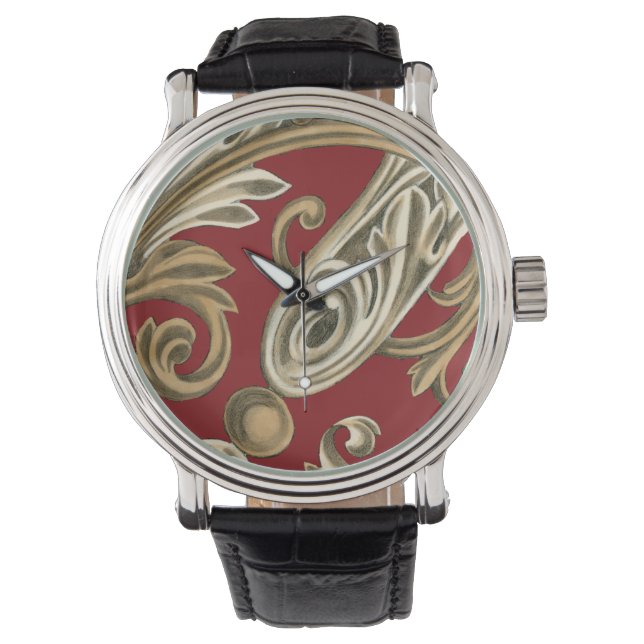 Reloj De Pulsera Elegante Motif Botánico con Tan Foliage (Anverso)