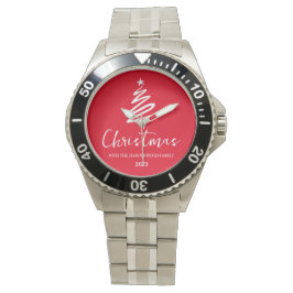 Reloj De Pulsera Elegante nombre de familia de Navidades Minimalist