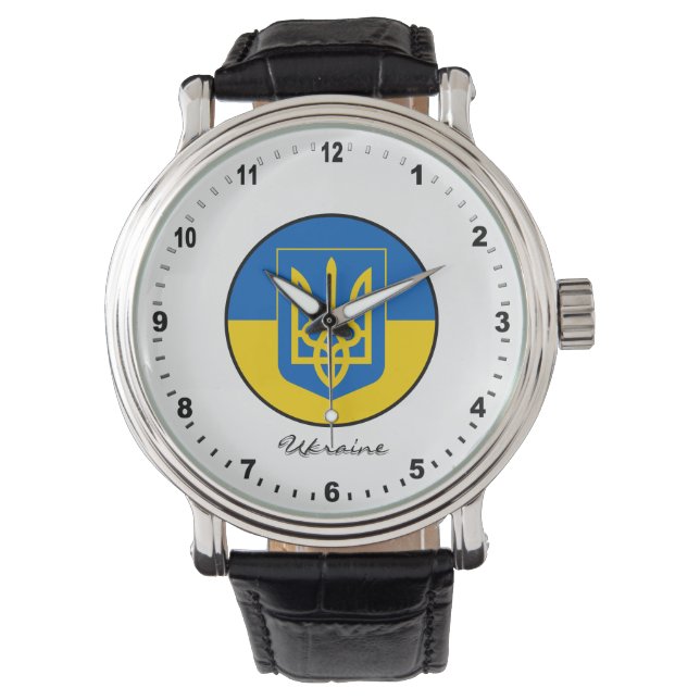Reloj De Pulsera Elegante observador de Ucrania y bandera ucraniana (Anverso)