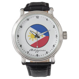 Reloj De Pulsera Elegante observadora filipina y bandera filipina