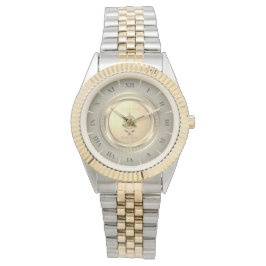 Reloj De Pulsera Elegante Oro y Plata Clásico Numeral Romano Person