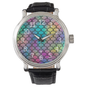 Reloj De Pulsera Elegante patrón de escalas de arco iris abstracto