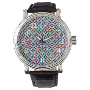 Reloj De Pulsera Elegante Patrón De Vidrio Manchado Abstracto