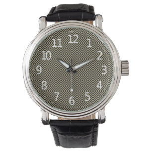 Reloj De Pulsera Elegante patrón moderno de oro cuadrados diamantes
