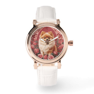 Reloj De Pulsera Elegante perro pomerano William Morris inspirado