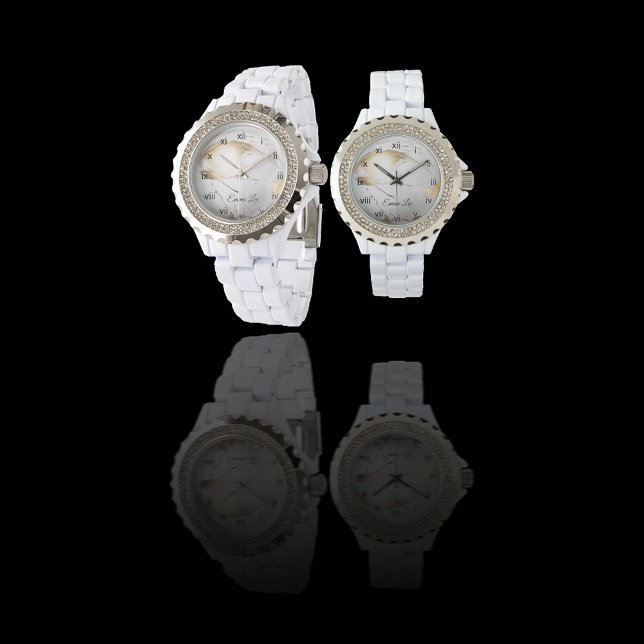 Reloj De Pulsera Elegante Personalizado de Mármol Blanco de Oro (Subido por el creador)