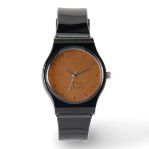 Reloj De Pulsera Elegante Personalizado de textura de piel de cuero
