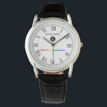 Reloj De Pulsera Elegante Personalizado Monograma Gay LGBT Watch<br><div class="desc">Un elegante monograma en blanco y negro,  con un reloj de rayas de corte LGBT con un punto para el nombre del destinatario del regalo y el nombre del primer monograma. Un gran regalo para cualquiera que sea gay,  lesbiana o cualquier miembro orgulloso de la comunidad LGBT.</div>