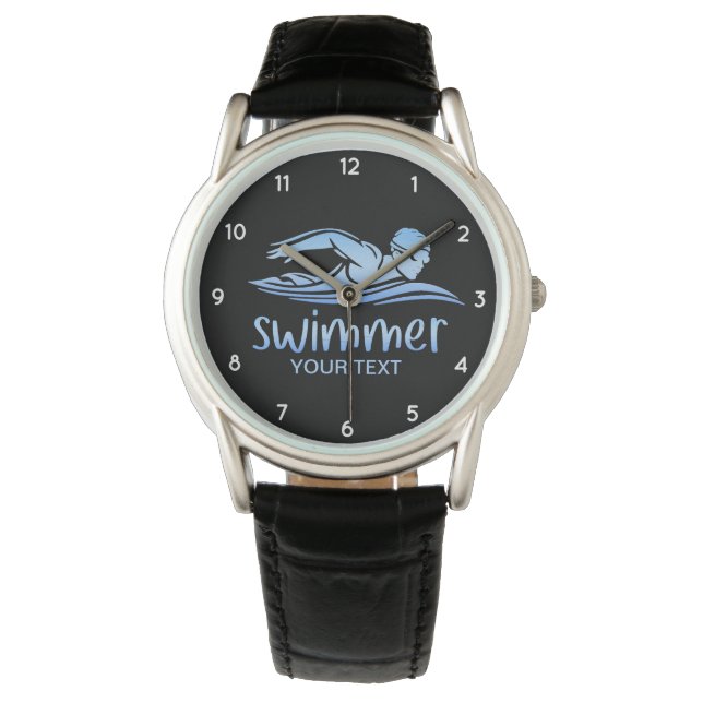 Reloj De Pulsera Elegante Piscina Blanca Azul Piscina Agua (Anverso)