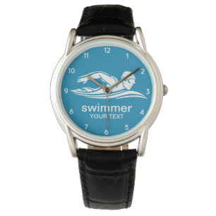 Reloj De Pulsera Elegante Piscina Blanca Azul Piscina Agua