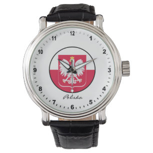 Reloj De Pulsera Elegante Polonia Watch y Bandera Polaca / Varsovia