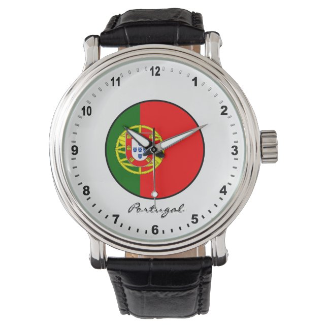 Reloj De Pulsera Elegante Portugal Watch & Bandera Portuguesa / Lis (Anverso)