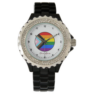Reloj De Pulsera Elegante Progreso Bandera arco iris Observar / Col