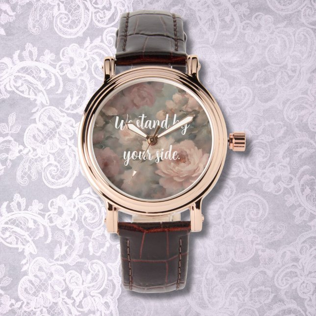 Reloj De Pulsera Elegante regalo floral conmemorativo para madre af (Elegant Floral Memorial Gift for Grieving Mother)