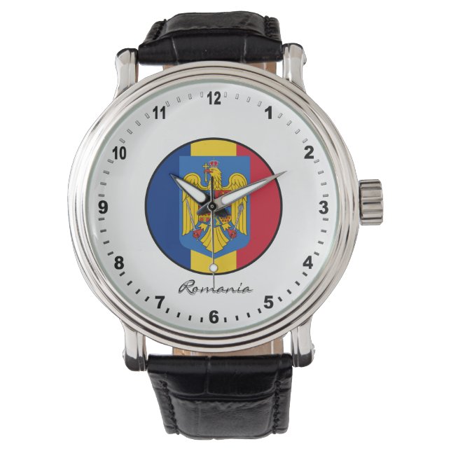 Reloj De Pulsera Elegante Rumania Watch y bandera rumana (Anverso)