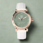 Reloj De Pulsera Elegante Sage Green Branding Company Logo Textos<br><div class="desc">Este reloj sofisticado presenta un diseño verde sabio con el logotipo de su empresa que se muestra elegantemente. Es un accesorio atemporal que combina el estilo con la identidad corporativa,  haciéndolo perfecto para realzar la presencia de su marca y hacer una impresión duradera.</div>