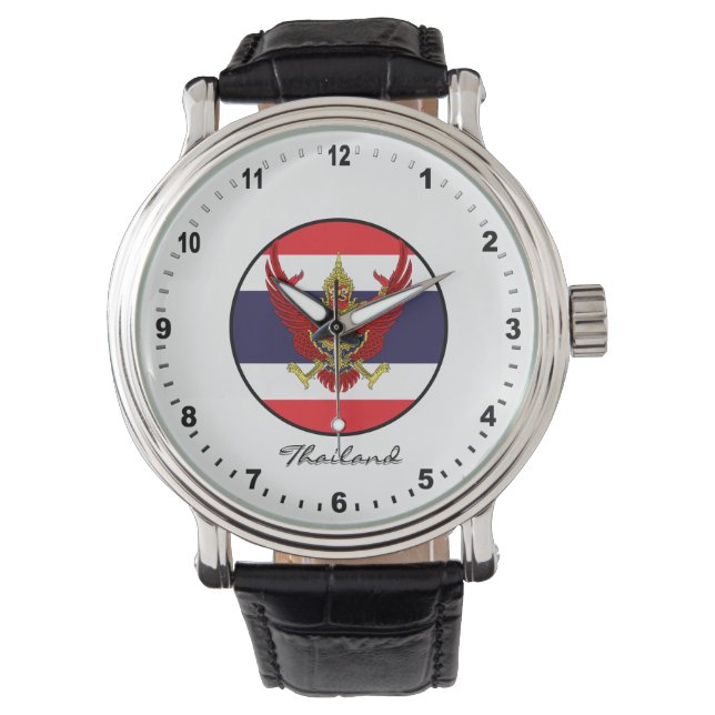 Reloj De Pulsera Elegante Tailandia Watch & Bandera Tailandesa / Ba (Anverso)
