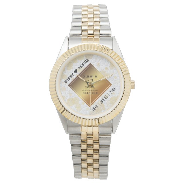 Reloj De Pulsera Elegante tercer aniversario Boda de cuero (Anverso)