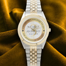 Reloj De Pulsera Elegante tercer aniversario Boda de cuero