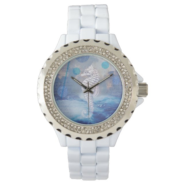 Reloj De Pulsera Elegante Viejo Océano Azul (Anverso)