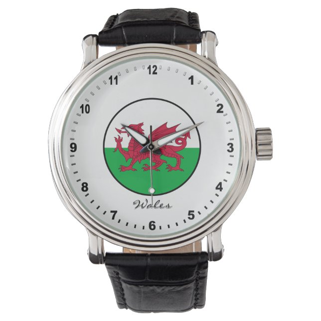 Reloj De Pulsera Elegante Wales Watch & Welsh Flag / Cymru (Anverso)