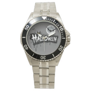 Reloj De Pulsera Elegante Y Alegre: Acero inoxidable de Halloween