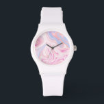 Reloj De Pulsera Elegante y colorido naranja rosa pastel de mármol<br><div class="desc">Mármol moderno y colorido.</div>