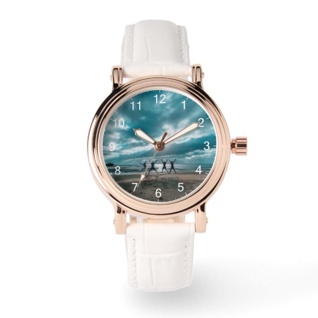 Reloj De Pulsera Elegante y elegante Rosa de oro (Anverso)