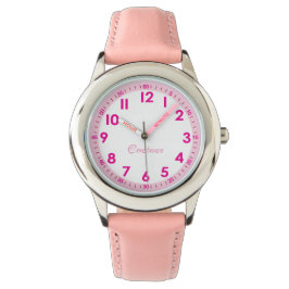 Reloj De Pulsera Elegante Y Moderno Rosa Elegante Nombre Personaliz