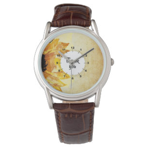 Reloj De Pulsera Elegantes Girasoles Modernos Gracias