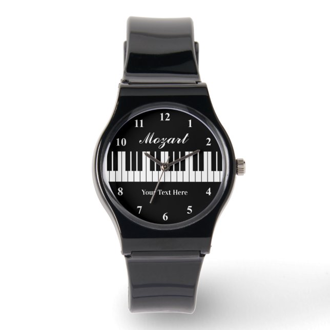 Reloj De Pulsera Elegantes teclas de piano en blanco y negro para l (Anverso)