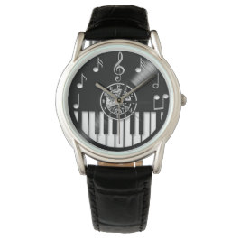 Reloj De Pulsera Elementos de piano y música de vinilo