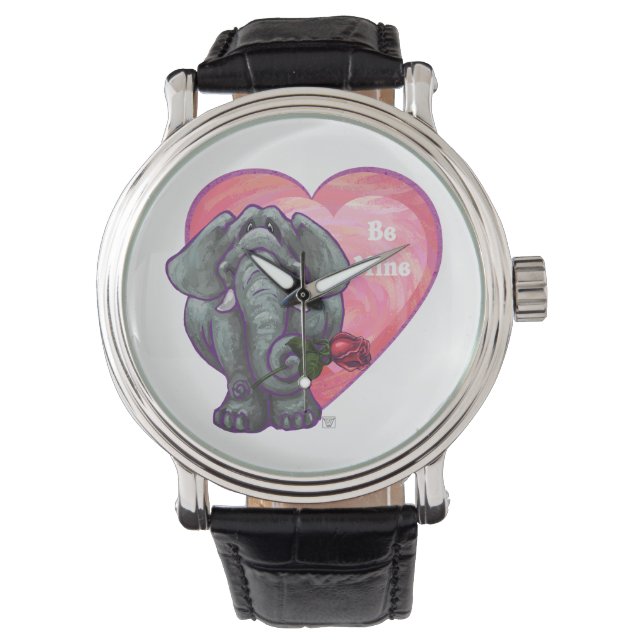 Reloj De Pulsera Elephant El día de San Valentín (Anverso)