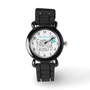 Reloj De Pulsera Elephant Gingham Flower Girl