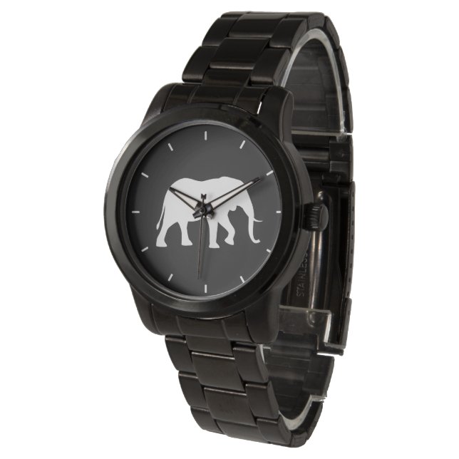Reloj De Pulsera Elephant Silhouette Africano (Angular)