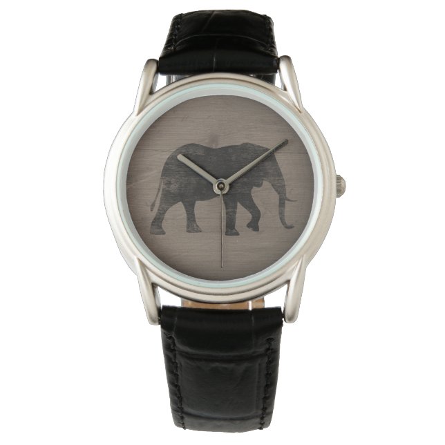 Reloj De Pulsera Elephant Silhouette Africano (Anverso)