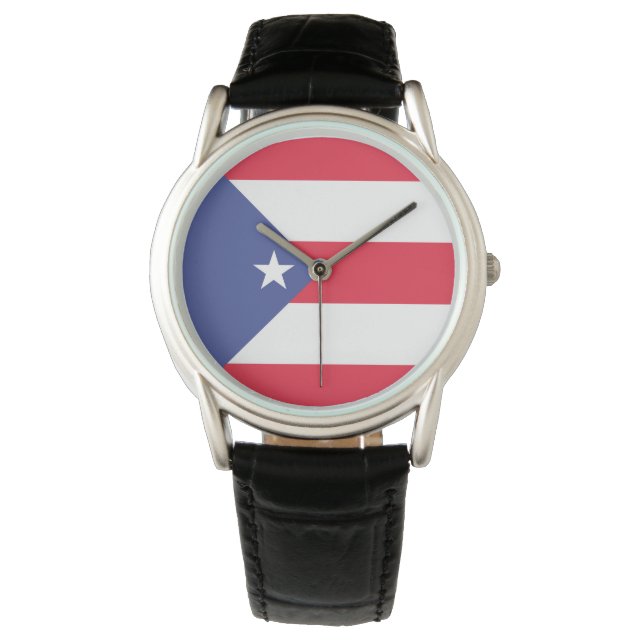 Reloj De Pulsera Emblema de bandera de Puerto Rico (Anverso)