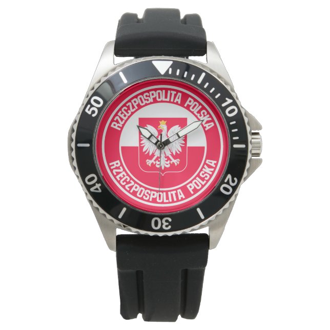 Reloj De Pulsera Emblema de la ronda de Polonia (Anverso)