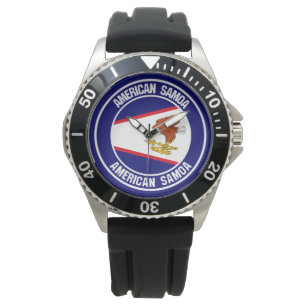 Reloj De Pulsera Emblema de la Ronda de Samoa Americana