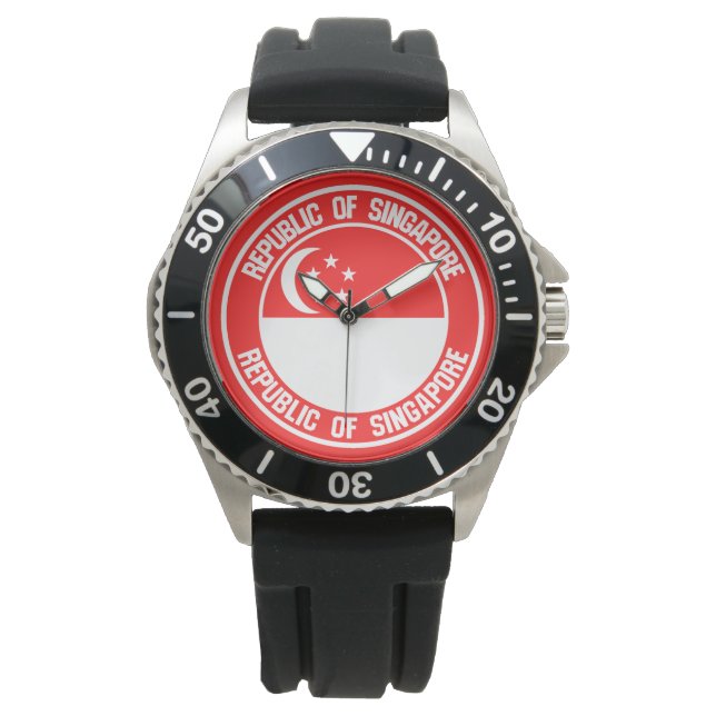 Reloj De Pulsera Emblema de la Ronda de Singapur (Anverso)