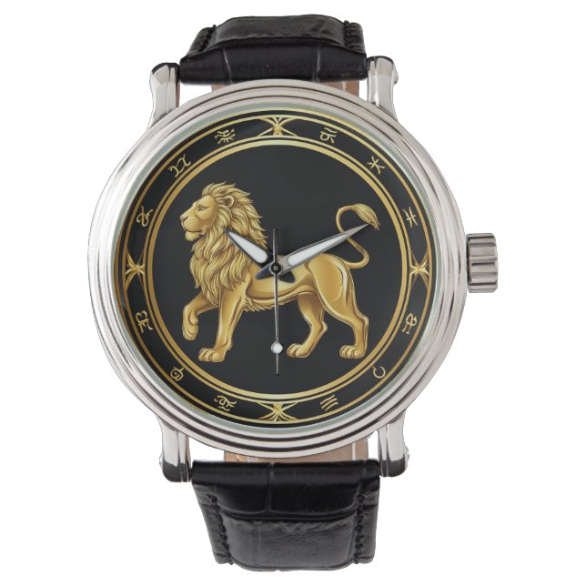 Reloj De Pulsera Emblema de Leo del Zodiaco (Anverso)