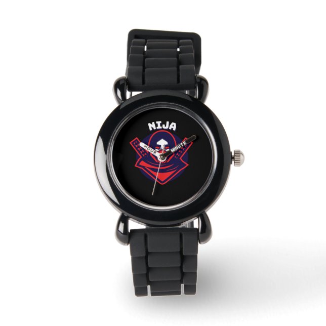 Reloj De Pulsera Emblema Guerrero Audaz – Logo Ninja (Anverso)