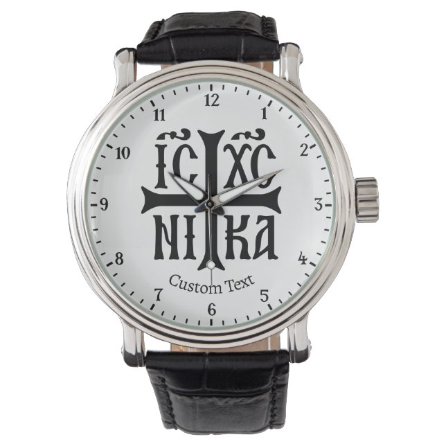 Reloj De Pulsera Emblema Jesús Cristo Conquistador (Anverso)