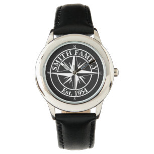 Reloj De Pulsera Emblema personalizable de monograma de estrella de